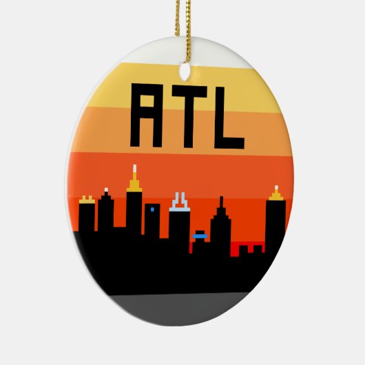 Ornement Rond En Céramique Horizon à 8 bits ATL d'Atlanta (Droite)