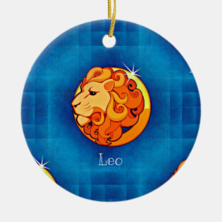 Ornement Rond En Céramique horoscope leo