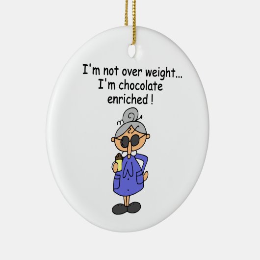 Ornement Rond En Céramique Humour enrichi par chocolat (Droite)