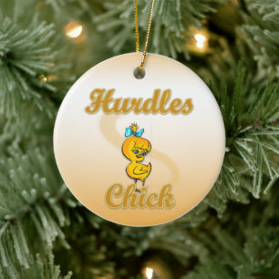 Ornement Rond En Céramique Hurdles Chick