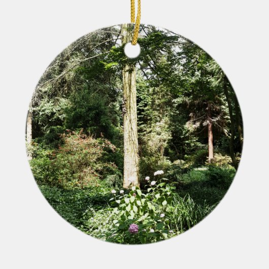 Ornement Rond En Céramique Hydrangea Wood Trees (Devant)