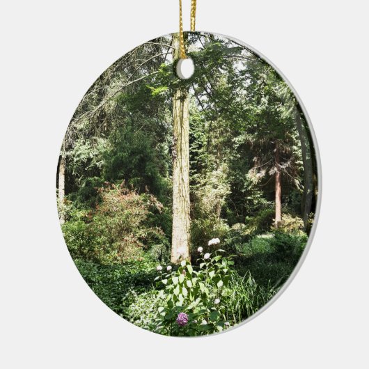 Ornement Rond En Céramique Hydrangea Wood Trees (Gauche)