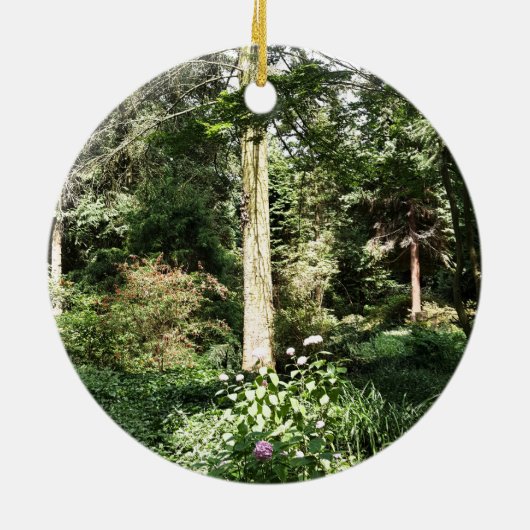 Ornement Rond En Céramique Hydrangea Wood Trees (Dos)