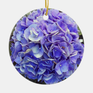 Ornement Rond En Céramique Hydrangée violette