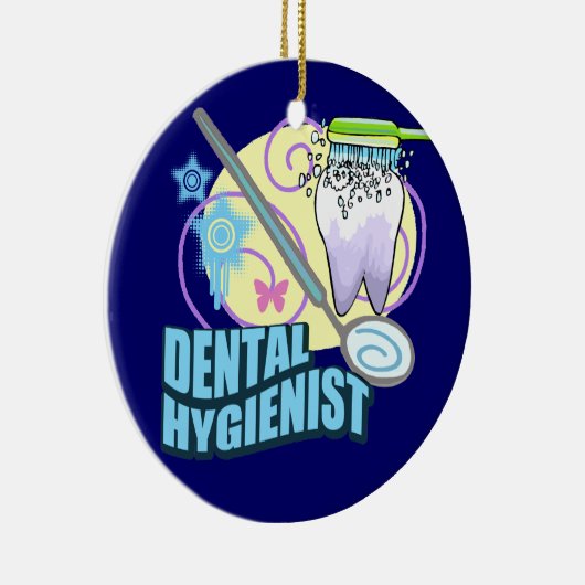 Ornement Rond En Céramique Hygiéniste dentaire (Droite)