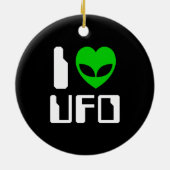 Ornement Rond En Céramique I Alien Heart UFO (Dos)