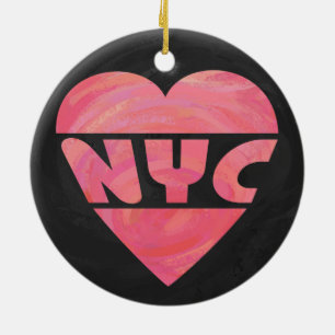 Ornement Rond En Céramique I Coeur NYC