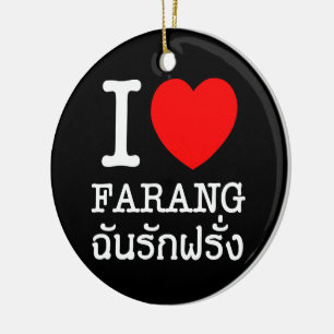 Ornement Rond En Céramique I Heart (Amour) Farang