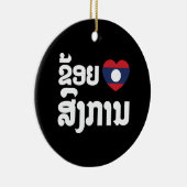 Ornement Rond En Céramique I Heart (love) Songkan Laotian Language (Droite)