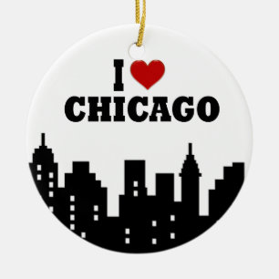 Ornement Rond En Céramique I Love Chicago