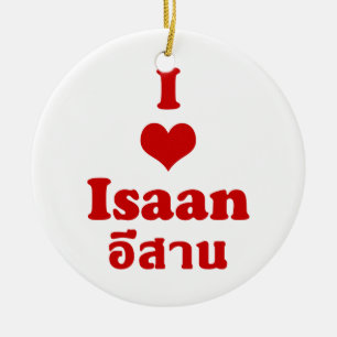 Ornement Rond En Céramique I Love (Coeur) Isaan