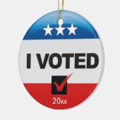 Ornement Rond En Céramique I Voted TWO-SIDED Keepsake Election (Gauche)