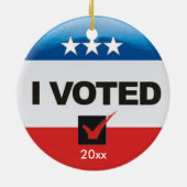 Ornement Rond En Céramique I Voted TWO-SIDED Keepsake Election (Dos)