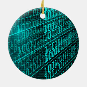 Ornement Rond En Céramique IL programmeur de programmation de code binaire