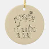 Ornement Rond En Céramique Île de bande dessinée (Devant)