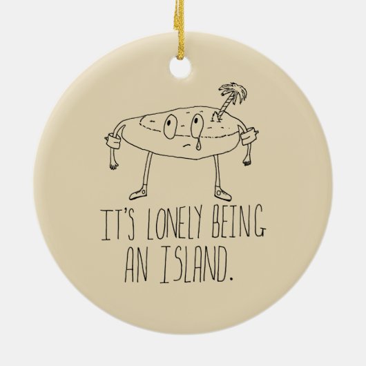 Ornement Rond En Céramique Île de bande dessinée (Dos)