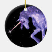 Ornement Rond En Céramique Imaginaire pourpre de licorne (Dos)