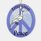 Ornement Rond En Céramique Imaginez la paix (Gauche)