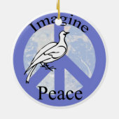 Ornement Rond En Céramique Imaginez la paix (Dos)