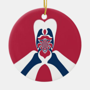 Ornement Rond En Céramique Impression Abstraite E.T.