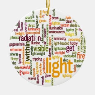 Ornement Rond En Céramique Impression Cloud Word clair