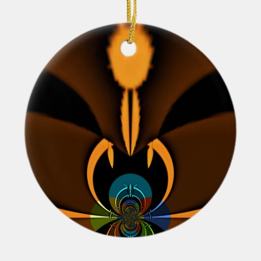 Ornement Rond En Céramique Impression de contraste de couleur Abstraite (Devant)