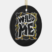 Ornement Rond En Céramique Impression Giraffe noir et jaune (Droite)