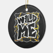 Ornement Rond En Céramique Impression Giraffe noir et jaune (Gauche)