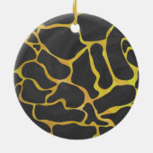 Ornement Rond En Céramique Impression Giraffe noir et jaune (Dos)