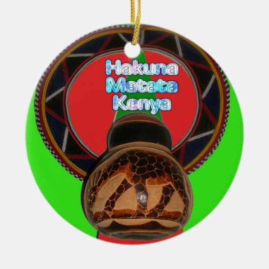 Ornement Rond En Céramique Imprimer Hakuna Matata Kenya Art (Devant)
