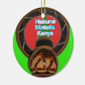 Ornement Rond En Céramique Imprimer Hakuna Matata Kenya Art (Gauche)