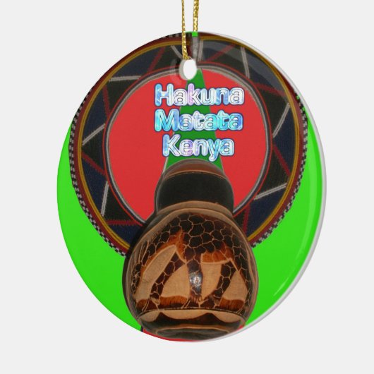 Ornement Rond En Céramique Imprimer Hakuna Matata Kenya Art (Gauche)