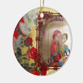 Ornement Rond En Céramique Imprimer mariage Doll Portrait Graphique (Gauche)