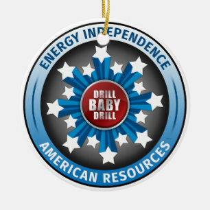 Ornement Rond En Céramique Indépendance énergétique américaine