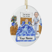 Ornement Rond En Céramique Infirmière - mâle (Droite)