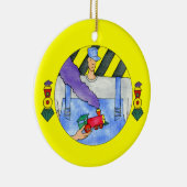 Ornement Rond En Céramique Ingénieur de train (Droite)