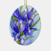 Ornement Rond En Céramique Iris Bouquet Flower Art Peinture Ornament Pendenti (Droite)