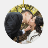 Ornement Rond En Céramique Irish Claddagh Ring Mariage Newlyweds Photo (Dos)