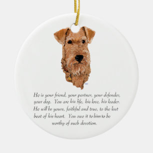 Ornement Rond En Céramique Irish Terrier Keepsake - Male