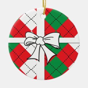 Ornement Rond En Céramique Jacquard de Noël