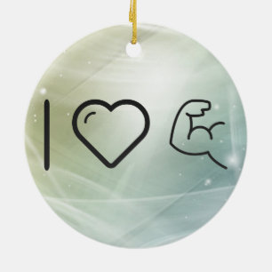Ornement Rond En Céramique J'aime des musculations