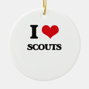 Ornement Rond En Céramique J'aime des scouts