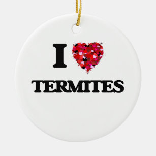 Ornement Rond En Céramique J'aime des termites