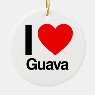Ornement Rond En Céramique j'aime guava