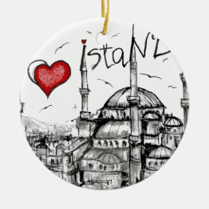 Ornement Rond En Céramique J'aime Istanbul