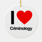 Ornement Rond En Céramique j'aime la criminologie (Dos)