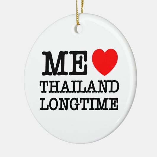 ORNEMENT ROND EN CÉRAMIQUE J'AIME LA THAÏLANDE LONGTEMPS (Gauche)