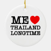 ORNEMENT ROND EN CÉRAMIQUE J'AIME LA THAÏLANDE LONGTEMPS (Dos)