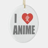 Ornement Rond En Céramique J'aime l'Anime (Droite)