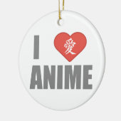 Ornement Rond En Céramique J'aime l'Anime (Gauche)
